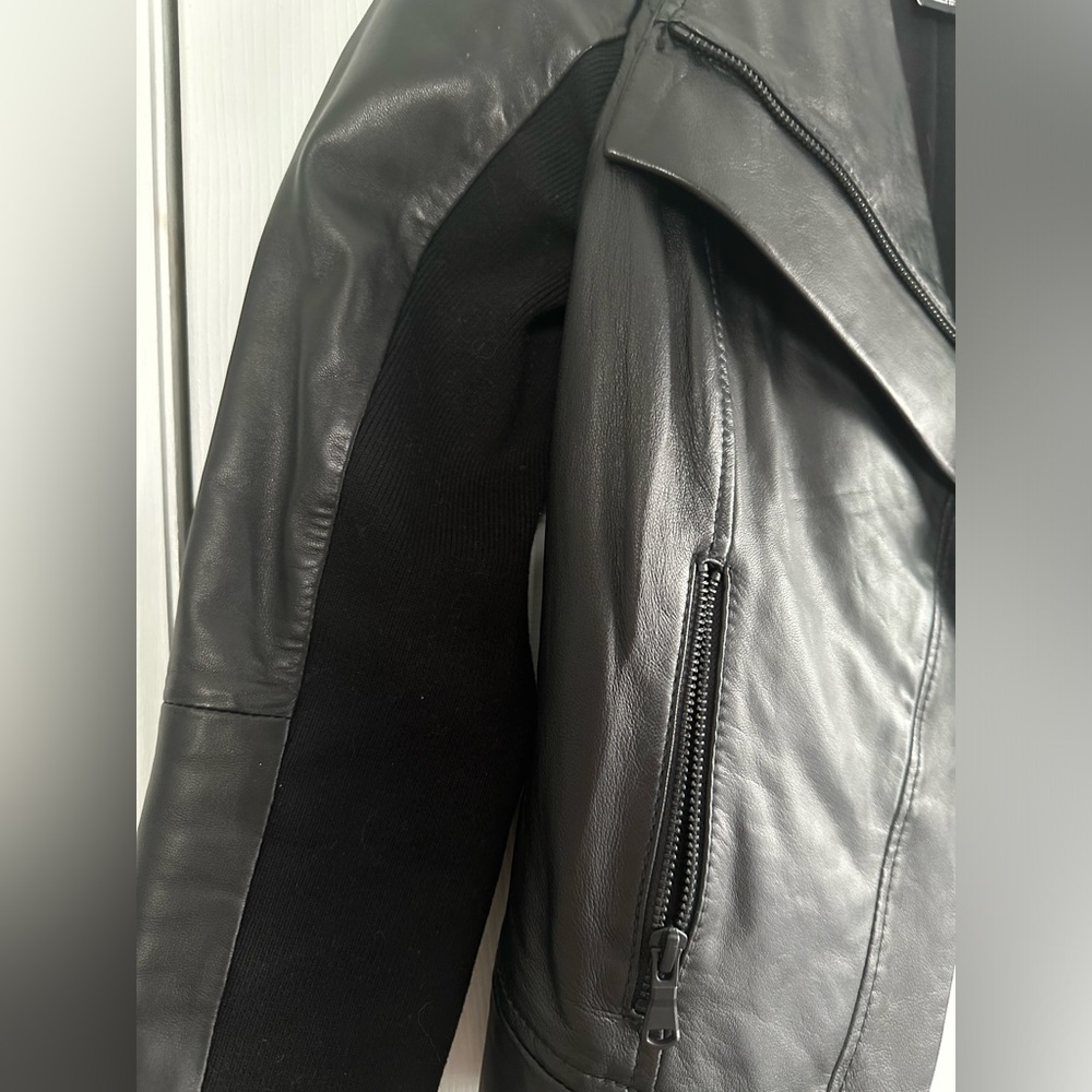 TROUVÉ BLACK LEATHER JACKET - Picture 6 of 7